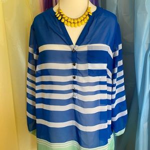 Blue & White Top